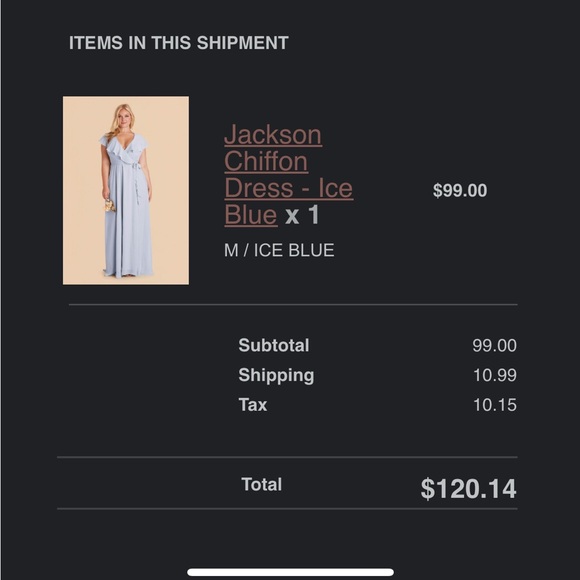 Jackson Dress Birdy Grey Chiffon Ice Blue - Picture 4 of 4